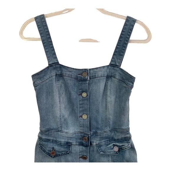 Indigo Run Womens Denim Button Front Dress Sz S - Picture 2 of 5